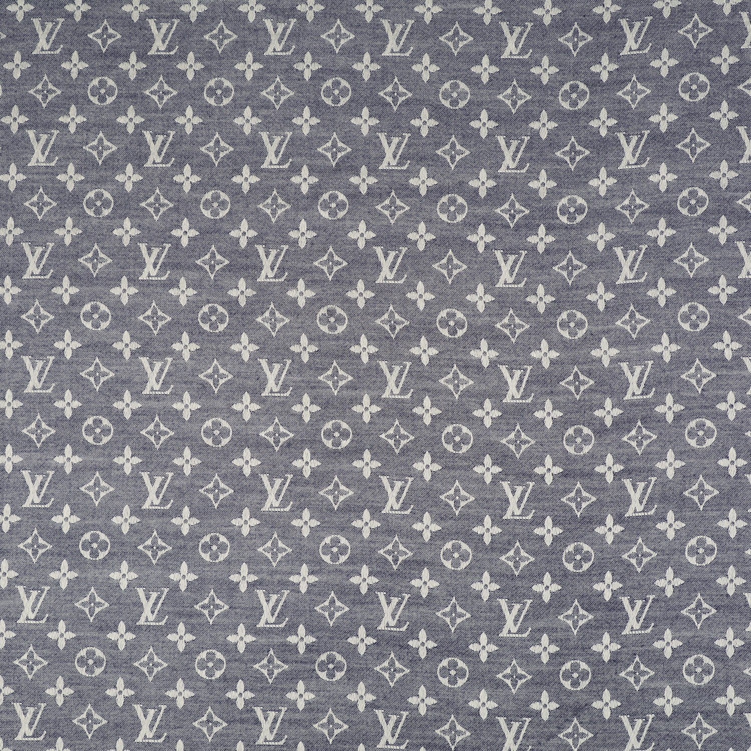 Louis Vuitton Wool Silk Monogram Denim Shawl Blue 1 of 5