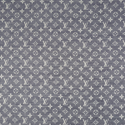 Louis Vuitton Wool Silk Monogram Denim Shawl Blue 1 of 5