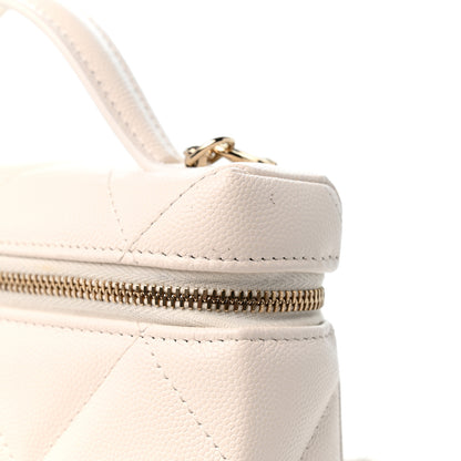 Chanel Caviar Quilted Top Handle Slim Vanity With Chain White 13 of 14