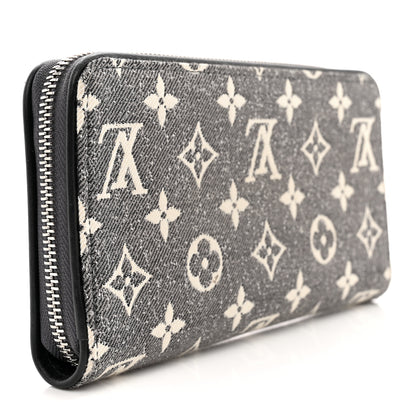 Louis Vuitton LOUIS VUITTON Denim Monogram Jacquard Zippy Wallet Grey 3 of 8