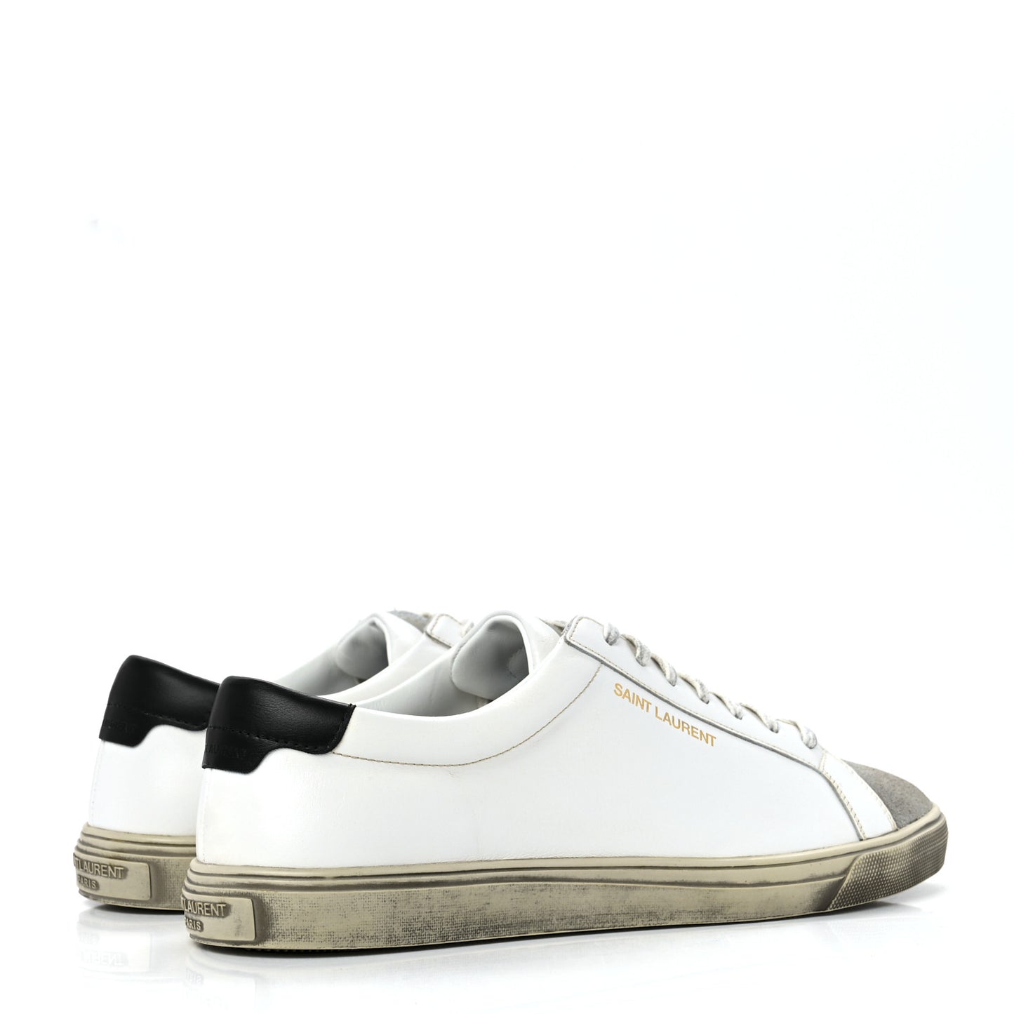 Calfskin Velour Andy Low Top Sneakers 42 Black White