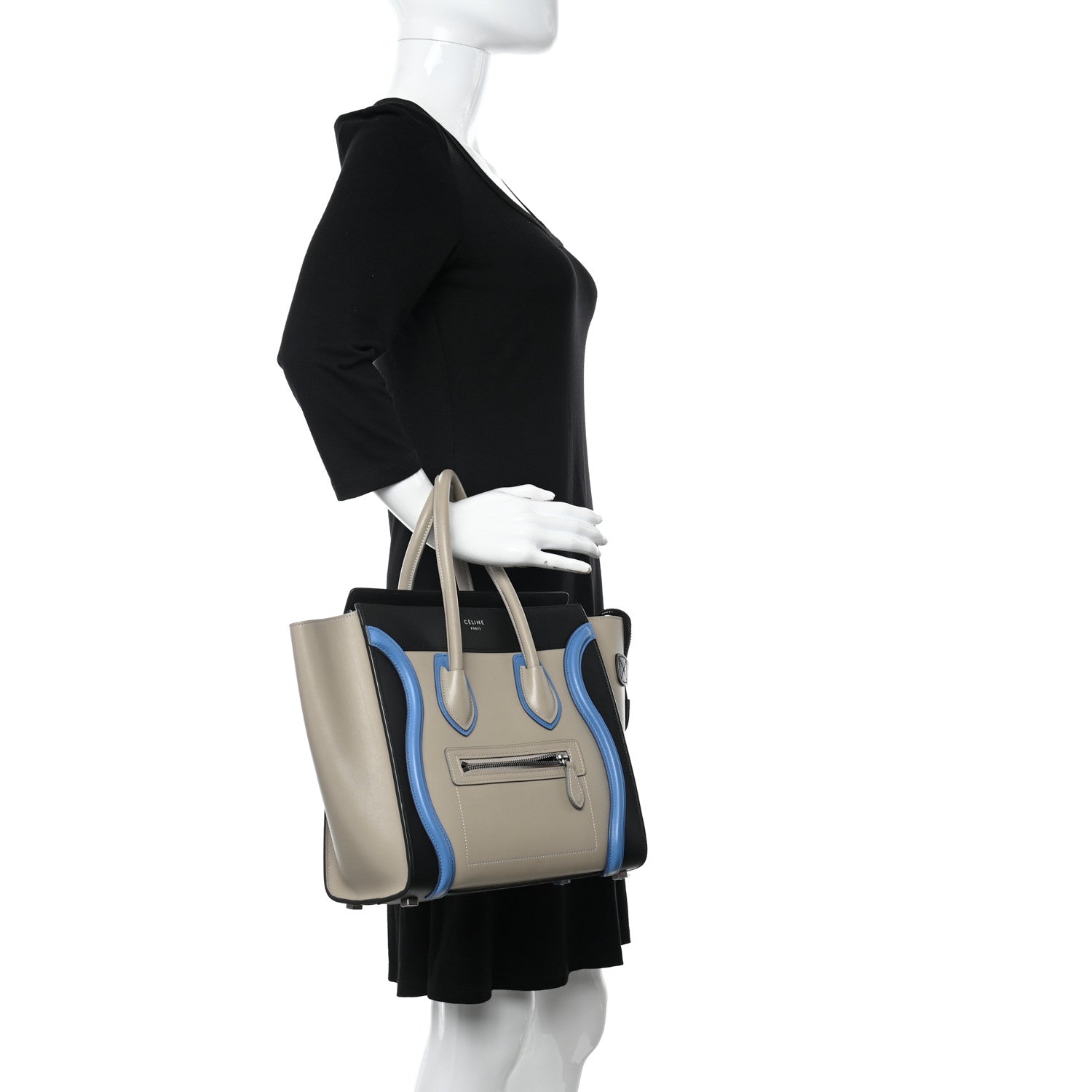 Celine Shiny Smooth Calfskin Micro Tri-Color Luggage Quartz 2 of 17