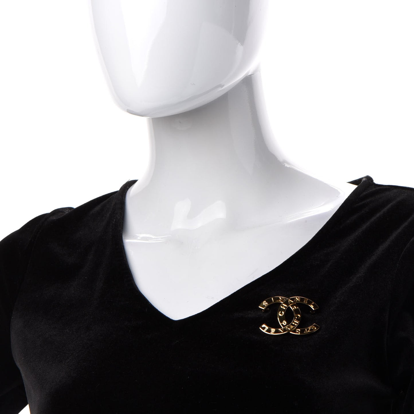 Metal Paris Button CC Large Brooch Gold