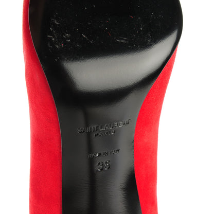 Saint Laurent Kid Scamosciato Classic Paris 105 Skinny Pumps 35 New Red 8 of 8