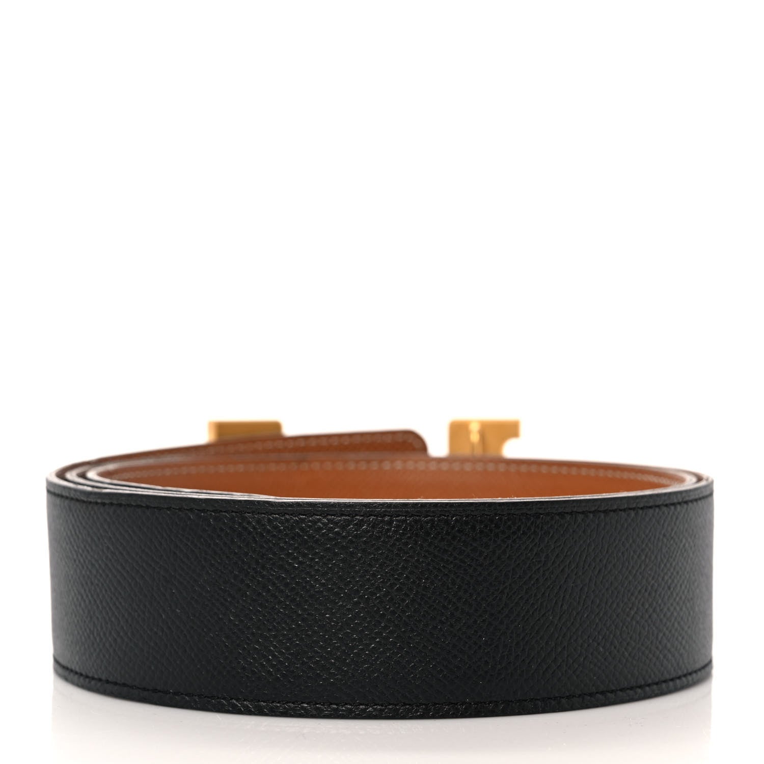 Hermes Epsom 342mm Constance H Belt 90 Black Gold 2 of 8