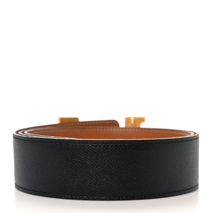 Hermes Epsom 342mm Constance H Belt 90 Black Gold 2 of 8