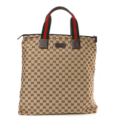 Gucci GG Monogram Large Web Handle Vertical Tote Dark Brown 1 of 10