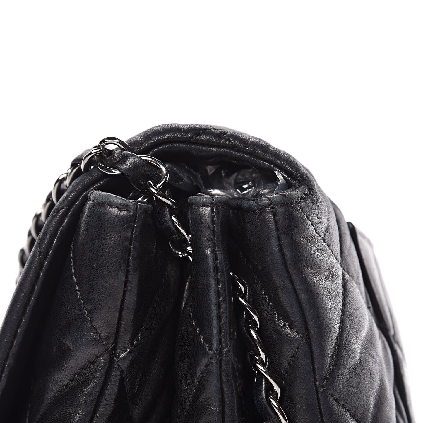 Lambskin Quilted 3 Accordion Flap Bag Black