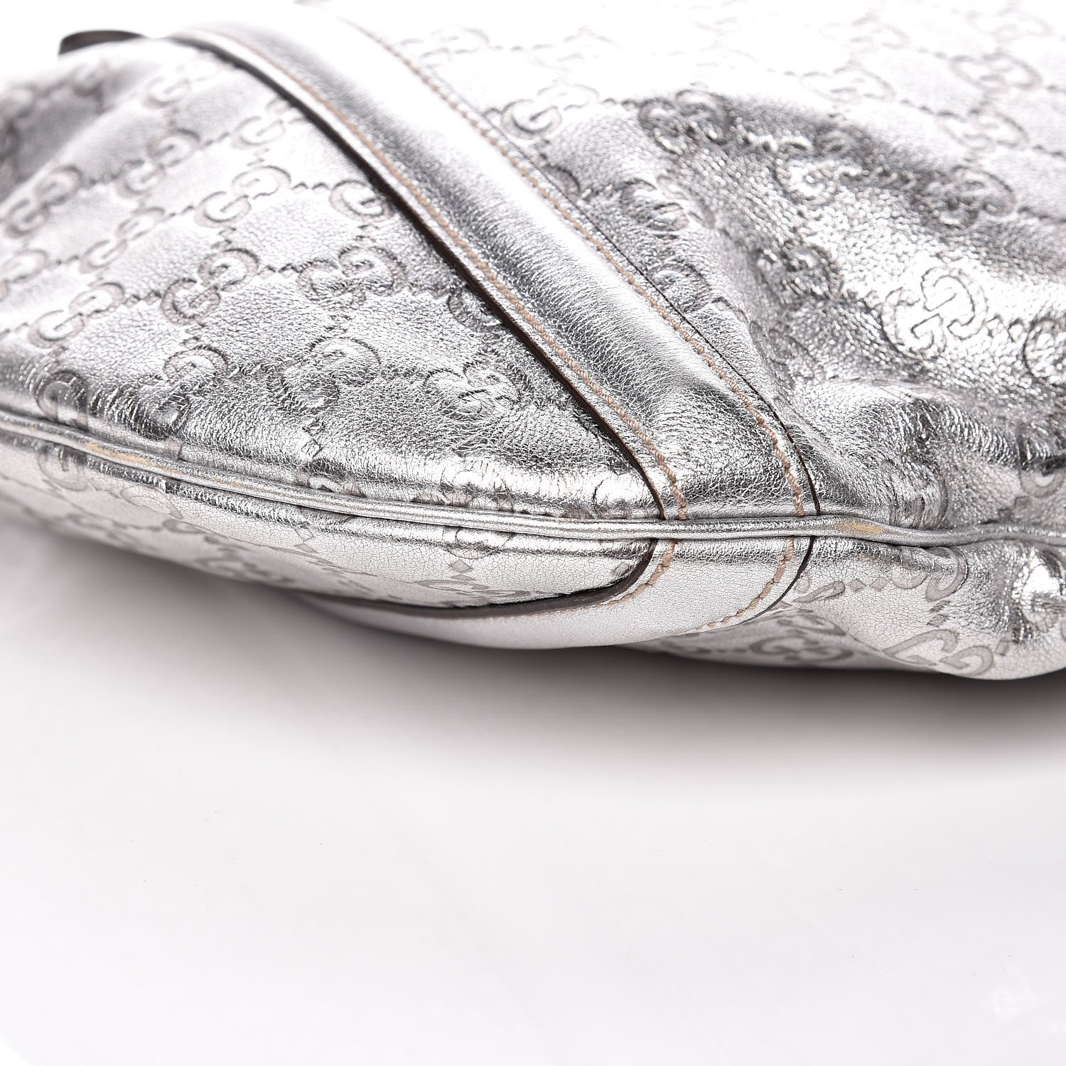 Gucci Metallic Guccissima Medium Britt Tote Silver 5 of 11