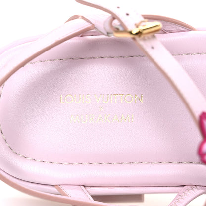 Louis Vuitton LV X TM Cherry Blossom Calfskin Maya Flatform Sandals 40 Light Pink 10 of 11