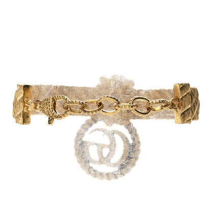 Gucci Metal GG Lion Head Bracelet Aged Gold 3 of 4