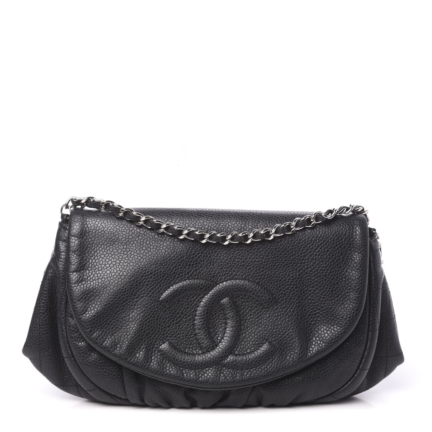 Chanel Caviar Half Moon Wallet On Chain WOC Black 1 of 11