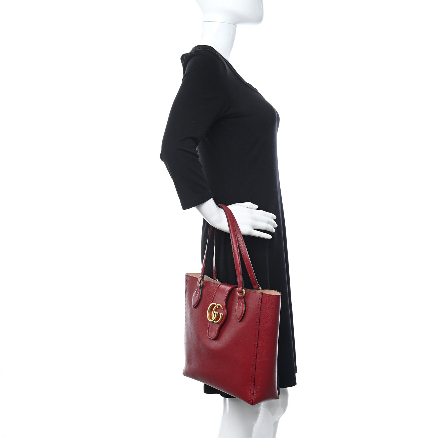 Gucci New Sakai Calfskin Lux Small Dahlia Tote New Cherry Red 2 of 8