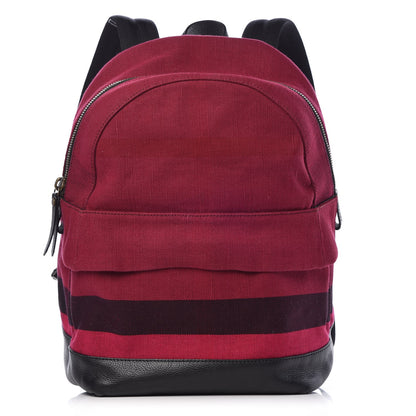 Burberry Overdyed Canvas Mega Check Tiller Backpack Plum 1 of 8
