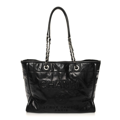 Chanel Glazed Calfskin Small Deauville Tote Black 1 of 10
