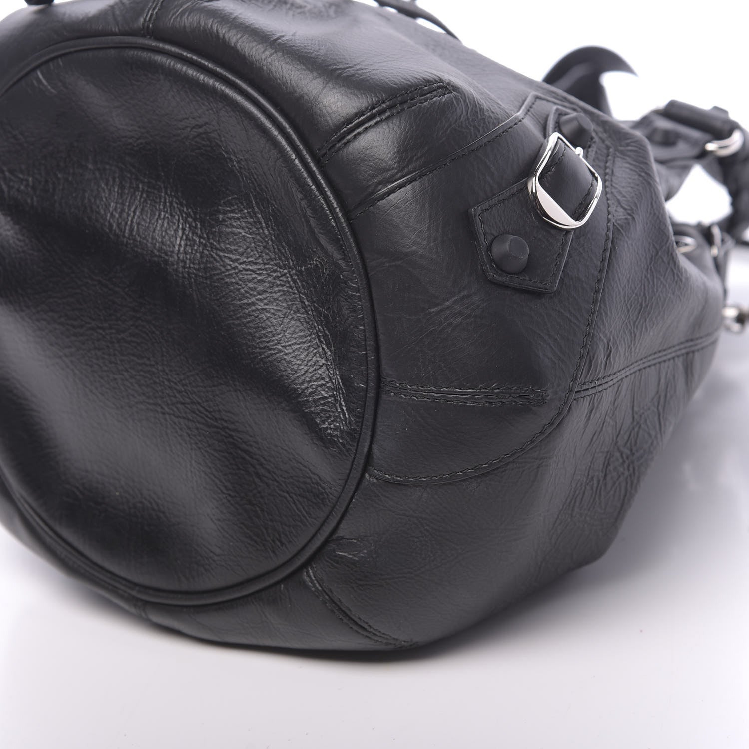 Balenciaga Matte Goatskin Rubber Covered Classic Hardware Mini Pompon Black 10 of 10