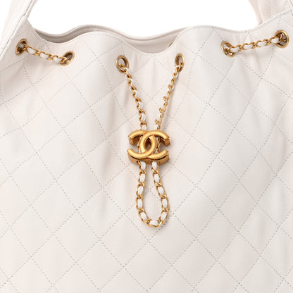 Chanel Caviar Quilted Medium Chanel 25 Handbag White 9 of 11