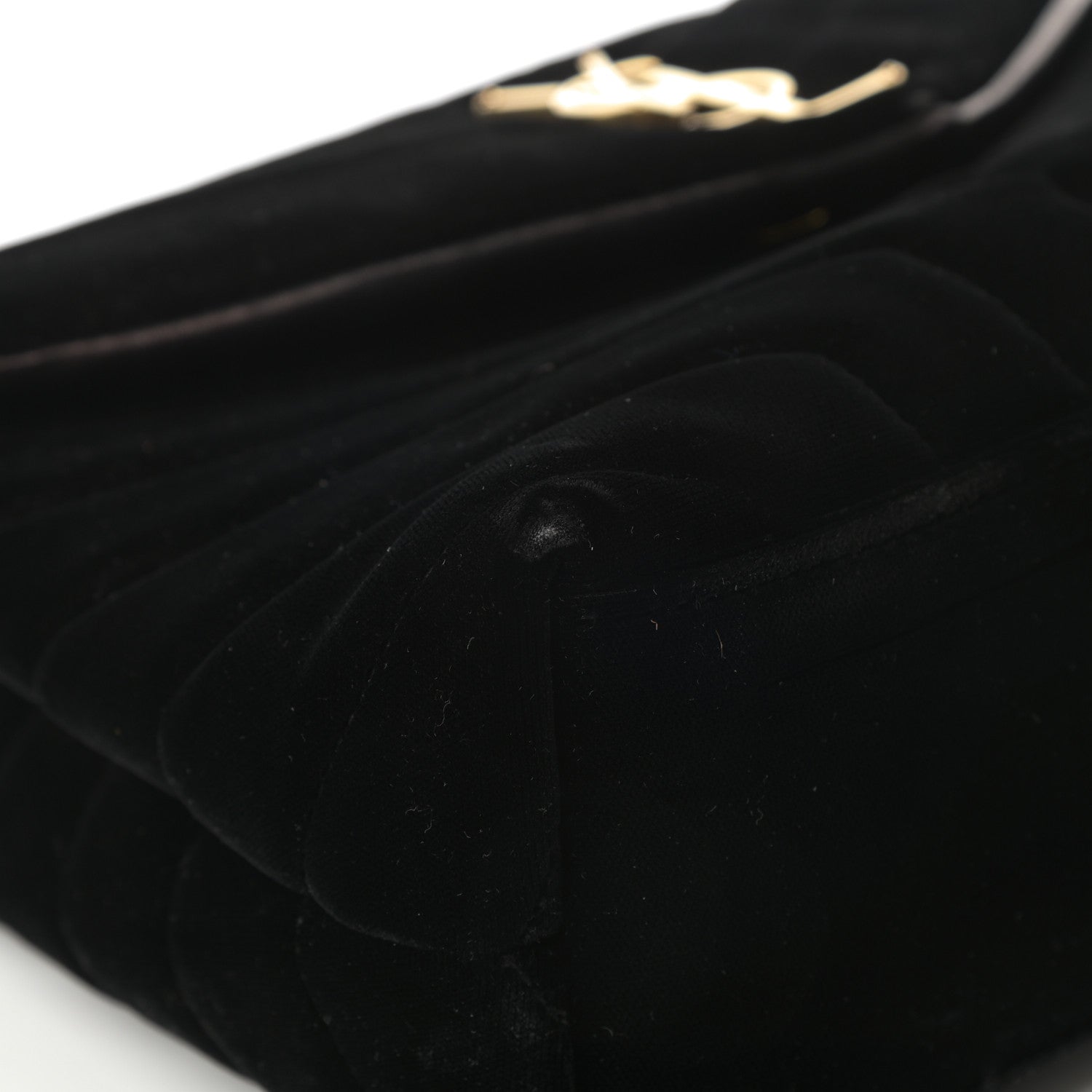Saint Laurent Velvet Y Quilted Monogram Small Loulou Chain Satchel Black 9 of 17