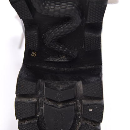 Gucci Calfskin Sylvie Web Lace Up Combat Boots 35 Black 10 of 11