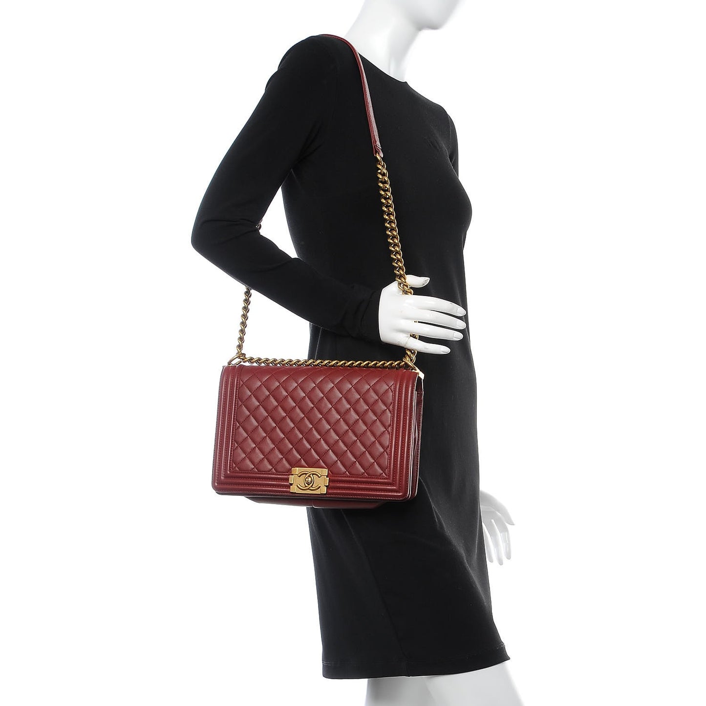 Lambskin Quilted New Medium Boy Flap Red