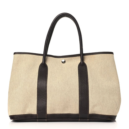 Hermes Toile Buffle Gala Garden Party Tote 36 MM Marron Fonce 1 of 14