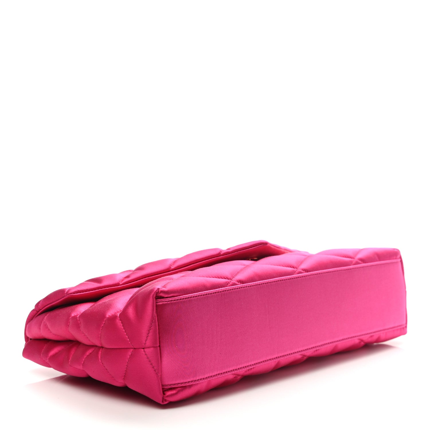 Saint Laurent Satin Quilted Sade Puffer Envelope Clutch Bubblegum 4 of 7