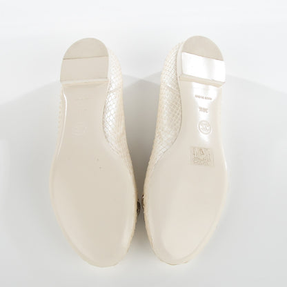 Chanel Python CC Ballerina Flats 38.5 Ivory 5 of 9