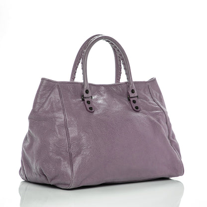 Balenciaga Agneau Classic Hardware Large Sunday Tote Glycine 3 of 7
