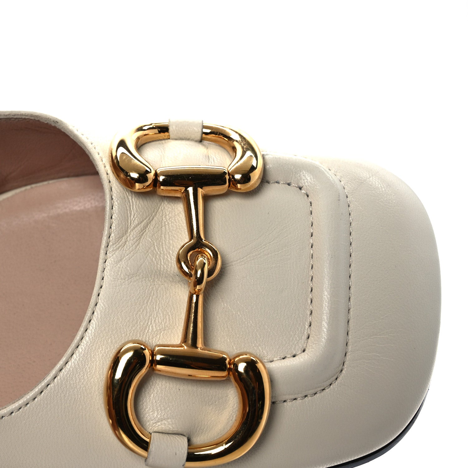 Gucci Malaga Kid Horsebit 75mm Slingback Pumps 39.5 Mystic White 11 of 14