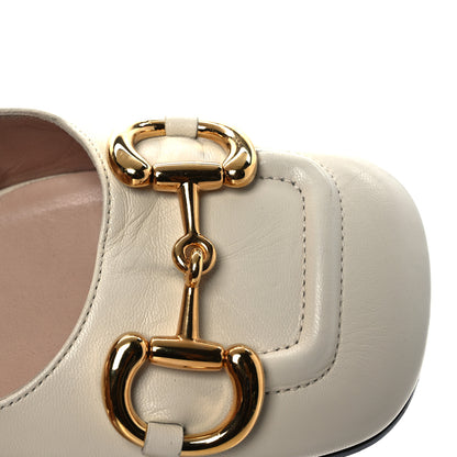 Gucci Malaga Kid Horsebit 75mm Slingback Pumps 39.5 Mystic White 11 of 14