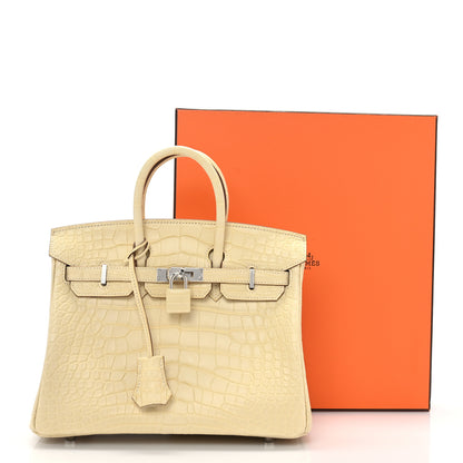 Hermes Matte Alligator Birkin 25 Vanille 12 of 12
