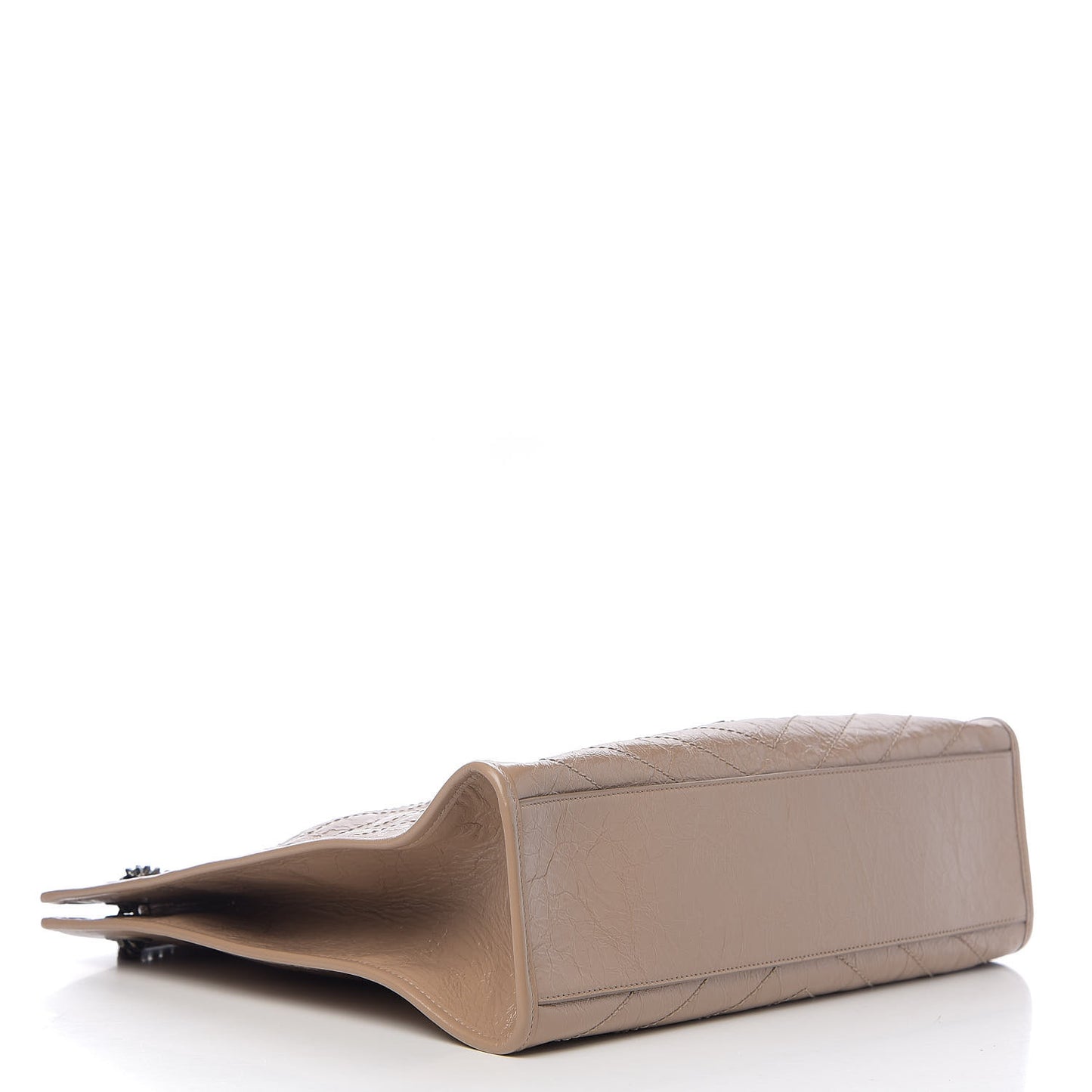 Crinkled Calfskin Matelasse Monogram Niki Shoulder Bag Light Taupe