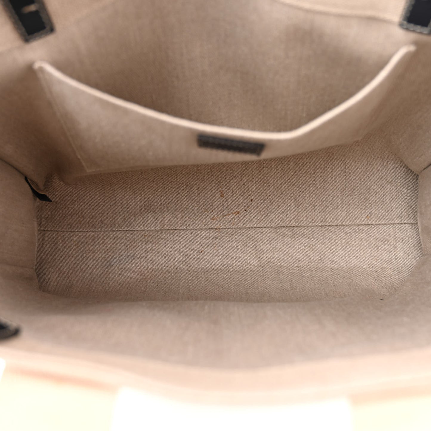 Linen Calfskin Large Woody Ribbon Tote White Blue