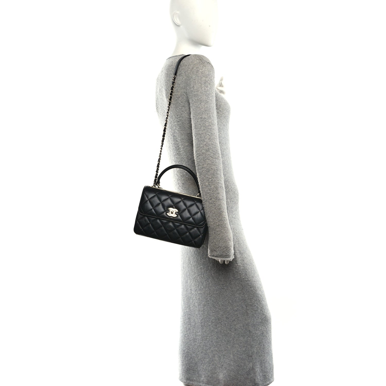 Chanel Lambskin Quilted Small Trendy CC Dual Handle Flap Bag Black 2 of 11