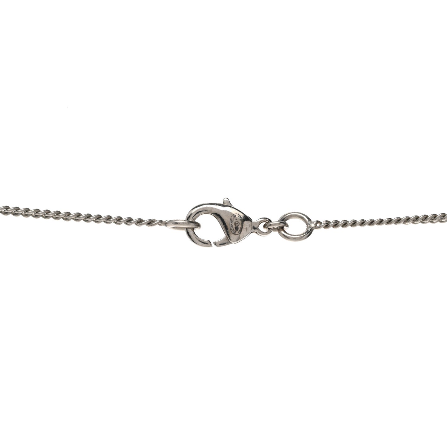 Baguette Crystal CC Necklace Silver