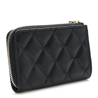 Chanel Caviar Quilted Zipped Key Holder Case Black 4 of 9
