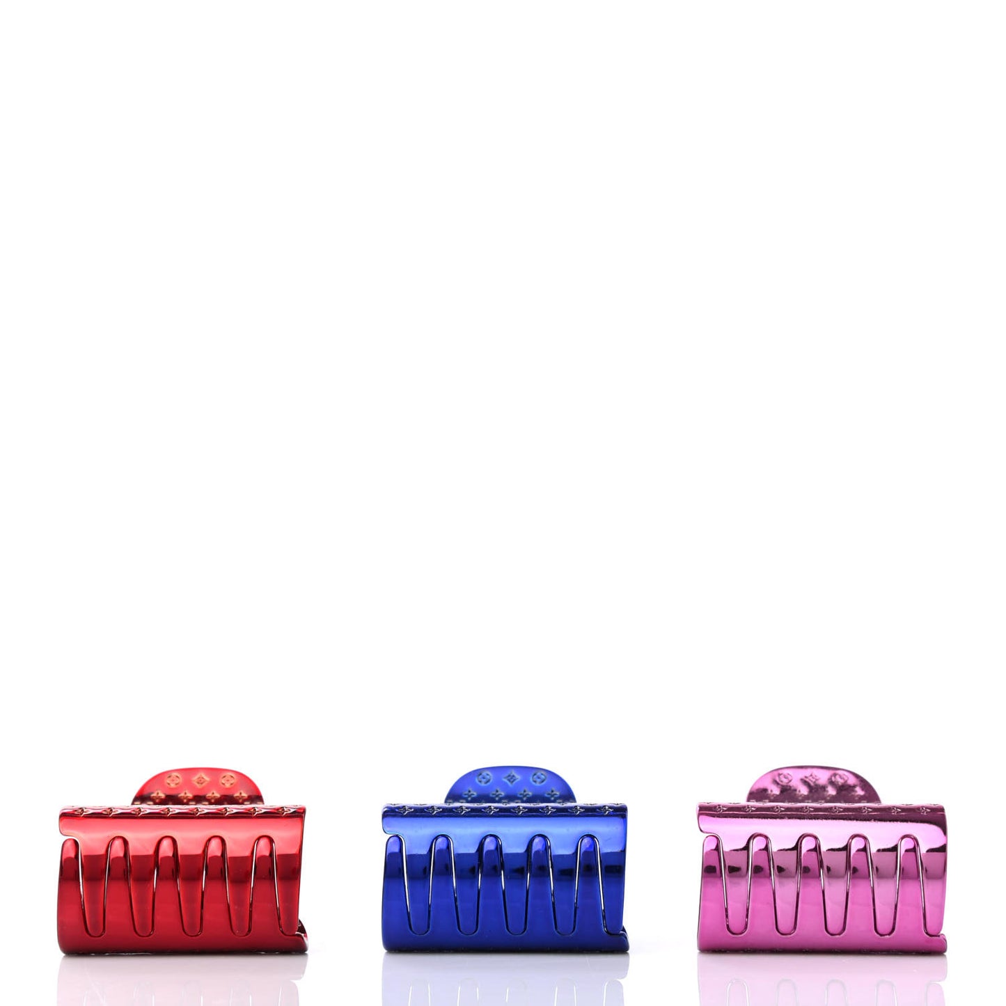 Metallic Monogram Gradient Hair Accessories Blue Pink Red
