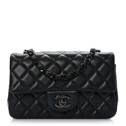 Chanel Lambskin Quilted Mini Rectangular Flap So Black 1 of 9