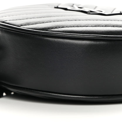 Saint Laurent Calfskin Matelasse Chevron Round Vinyle Camera Bag Black 9 of 11