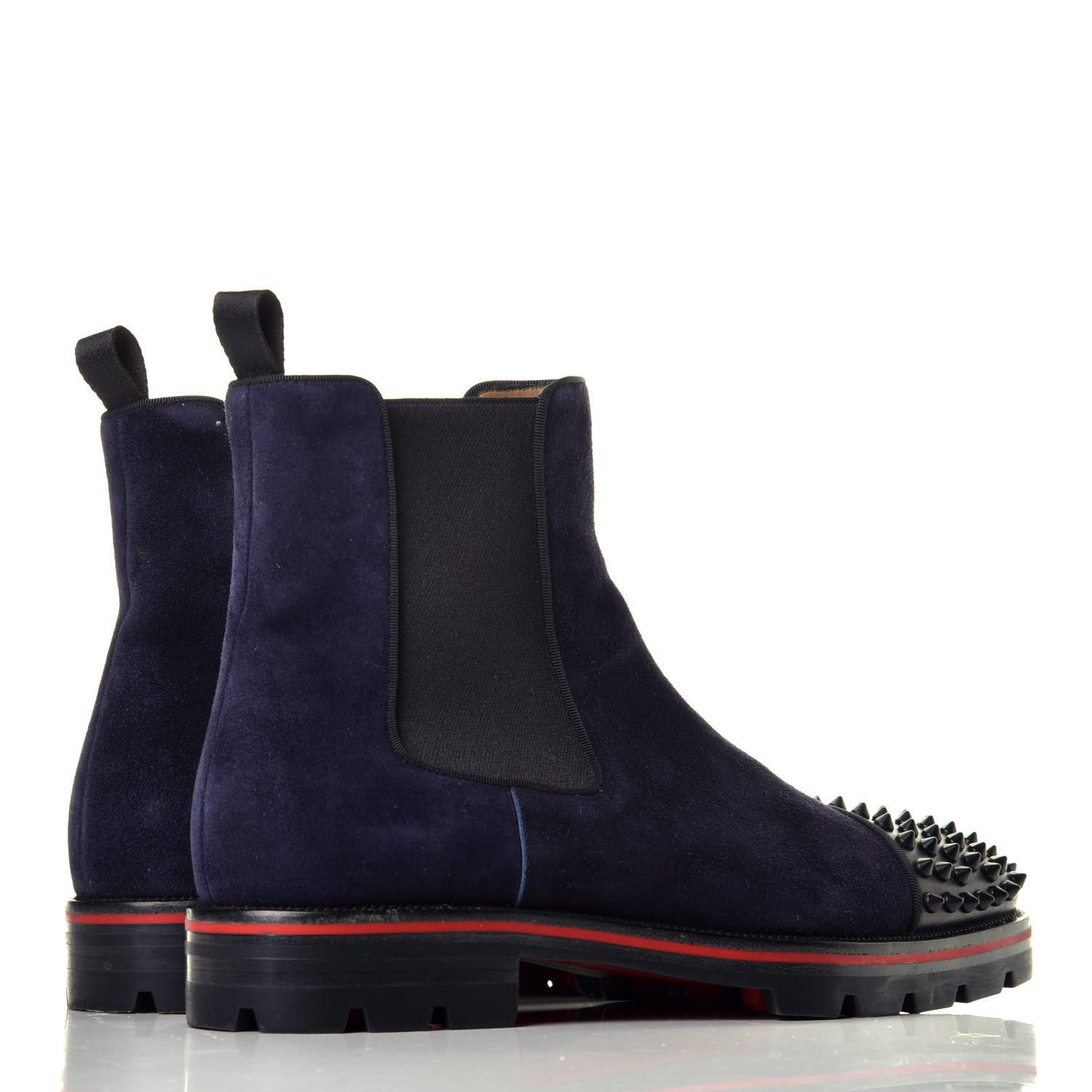 Suede Mens Melon Spikes Flat Chelsea Boots 42 Navy Blue
