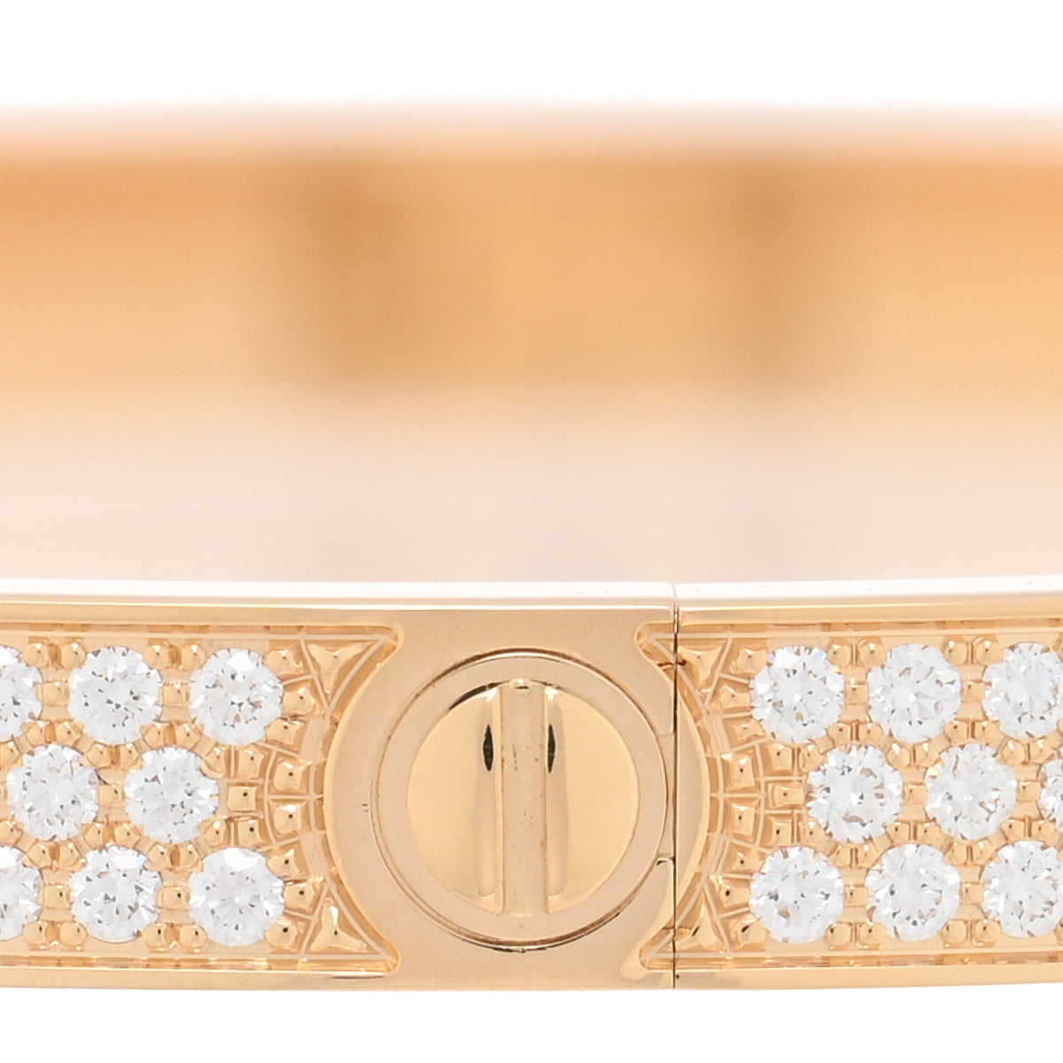 18K Yellow Gold Diamond Medium LOVE Paved Bracelet 19