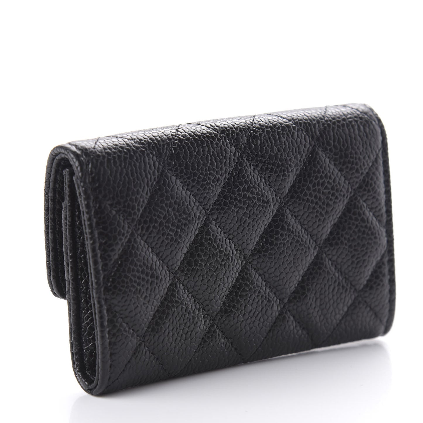 Caviar Quilted Incognito Flap Card Holder Black