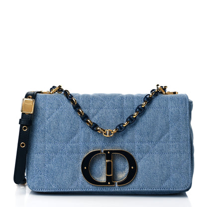 Christian Dior Denim Macrocannage Medium Caro Bag Blue 1 of 10