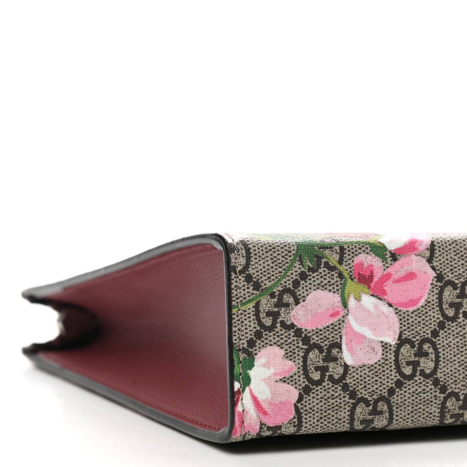Gucci GG Supreme Monogram Blooms Large Cosmetic Case Beige Multicolor Dry Rose 8 of 9