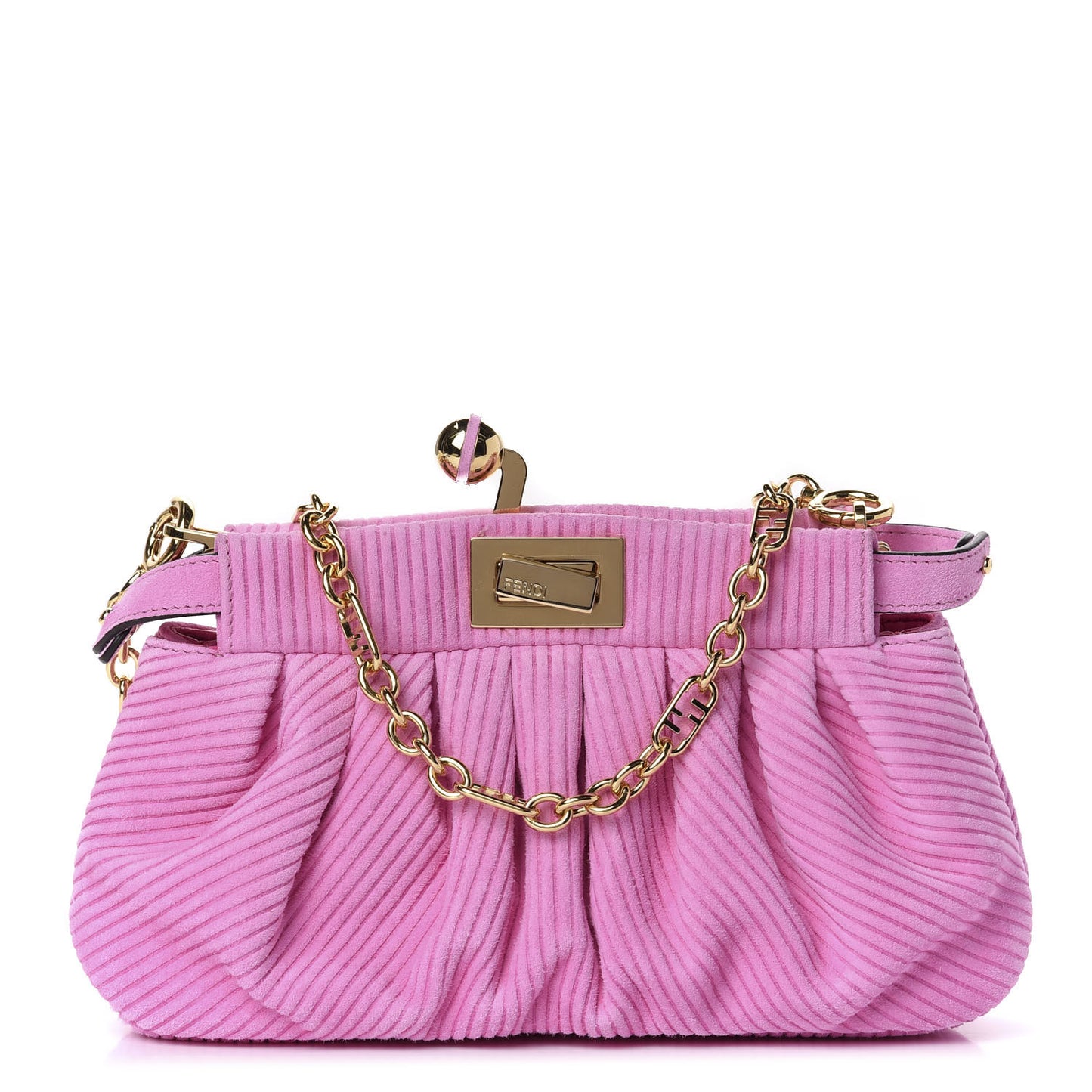 Camoscio Line Embossed Small Peekaboo Click Bag Lollypop