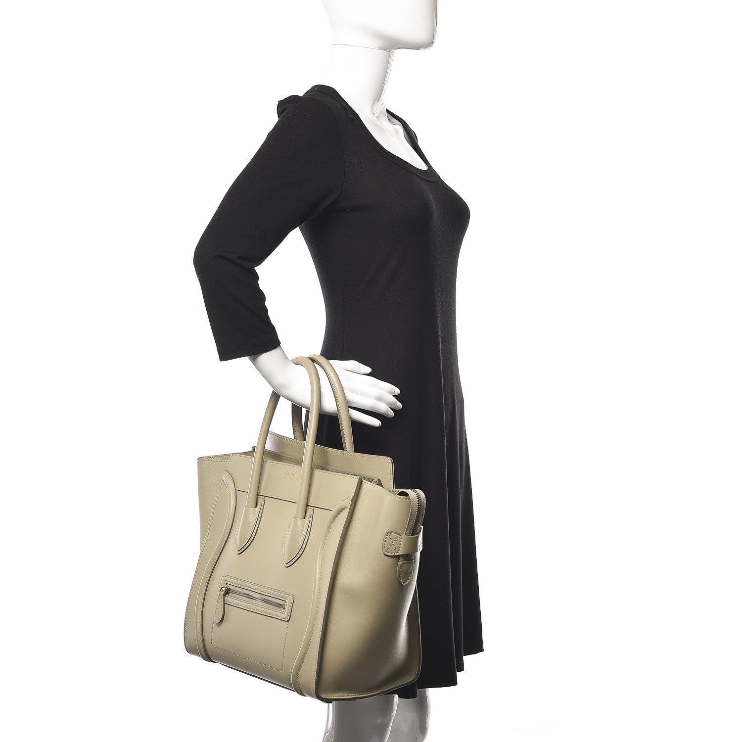 Celine Smooth Calfskin Mini Luggage Light Grey 2 of 31