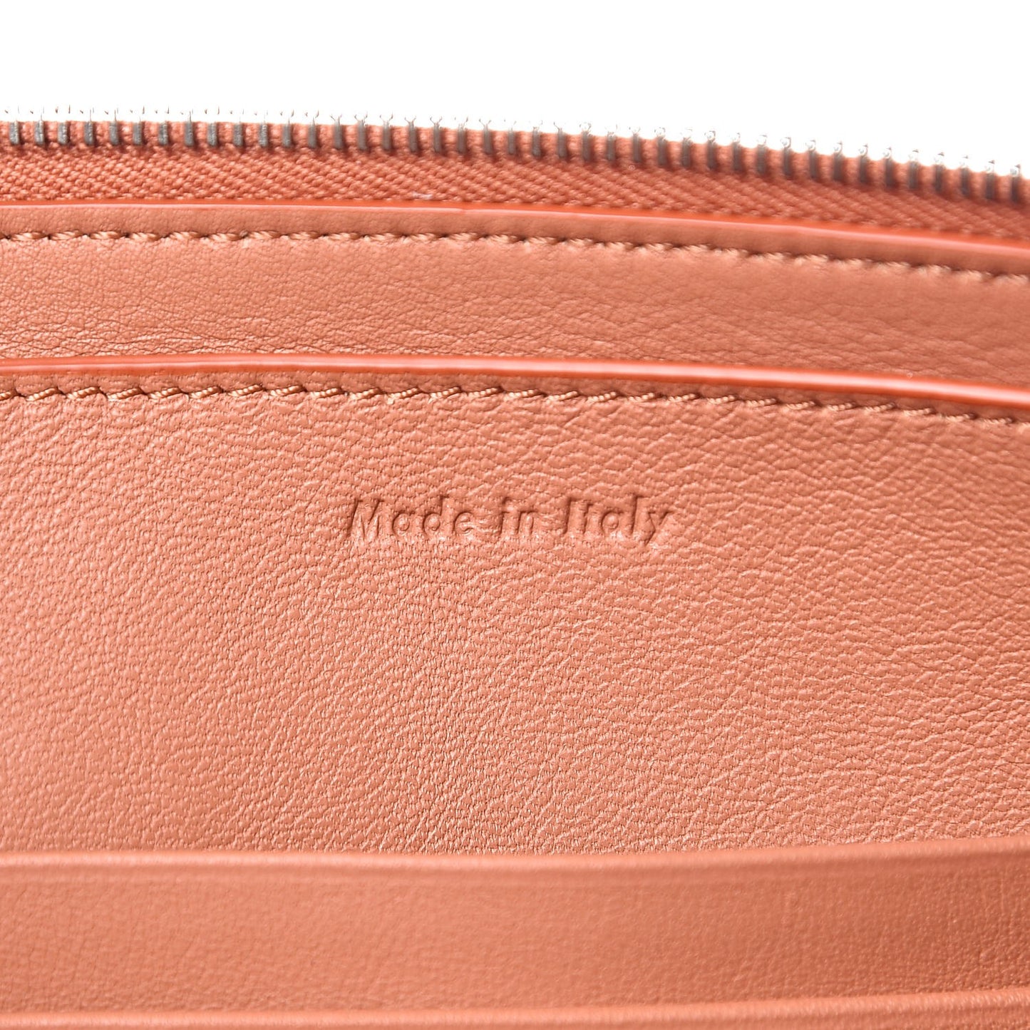 Lambskin Large Bi-Color Solo Clutch Pouch Terracotta Navy