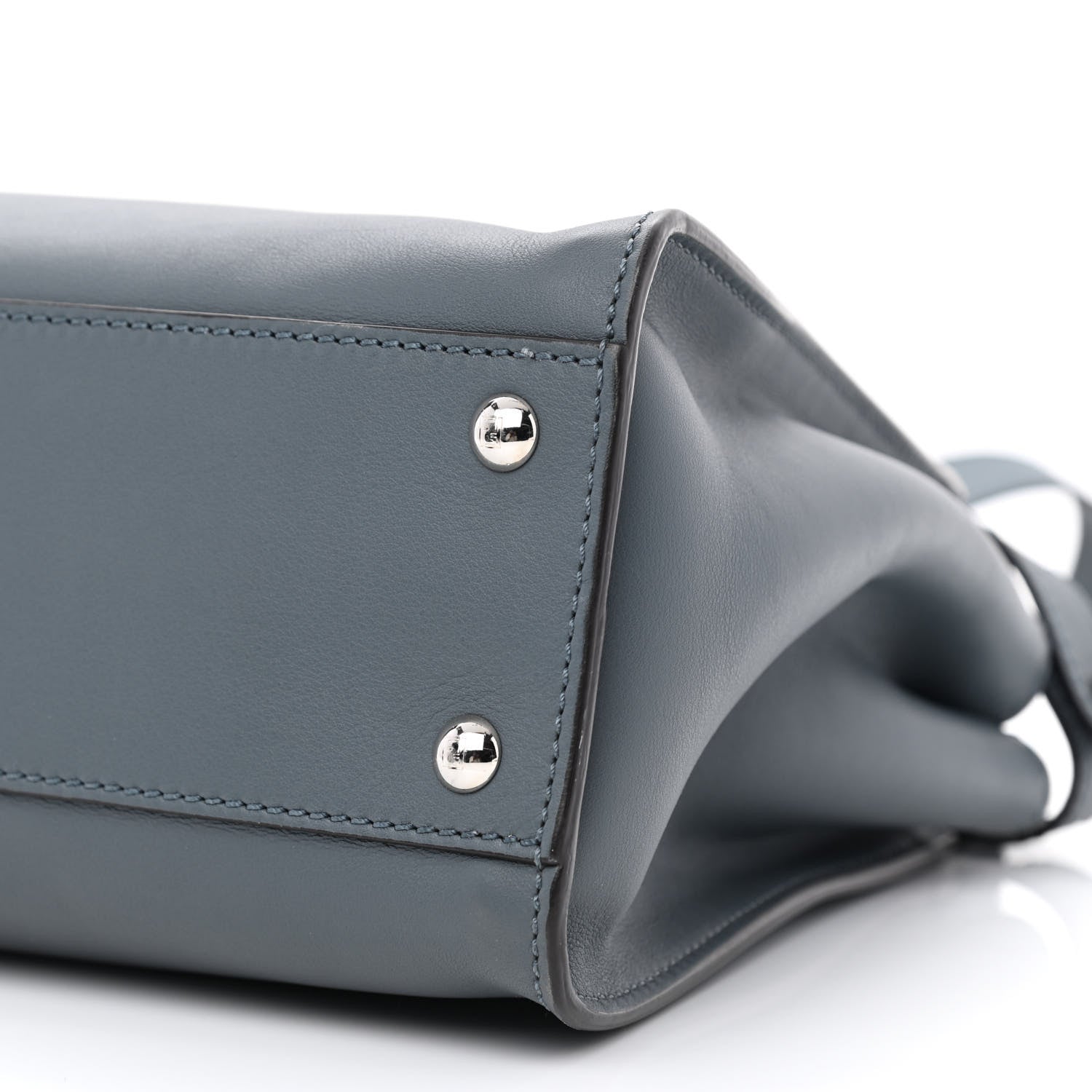 Fendi Vitello Seta Shiny Nappa Medium Peekaboo Iconic Satchel Tempesta Grigio Perla 11 of 11