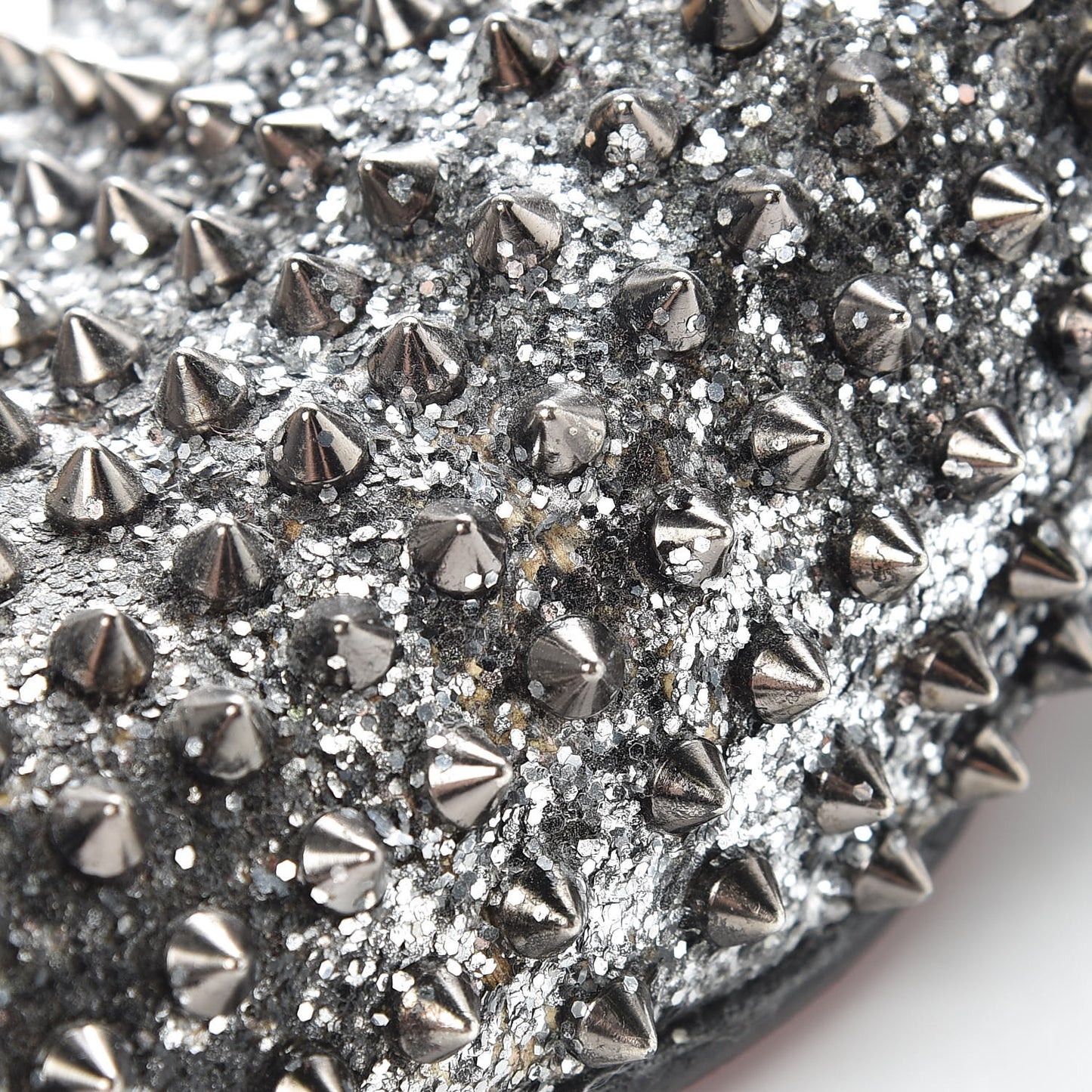Glitter Mens Rollerboy Spikes Flat Loafers 43 Silver