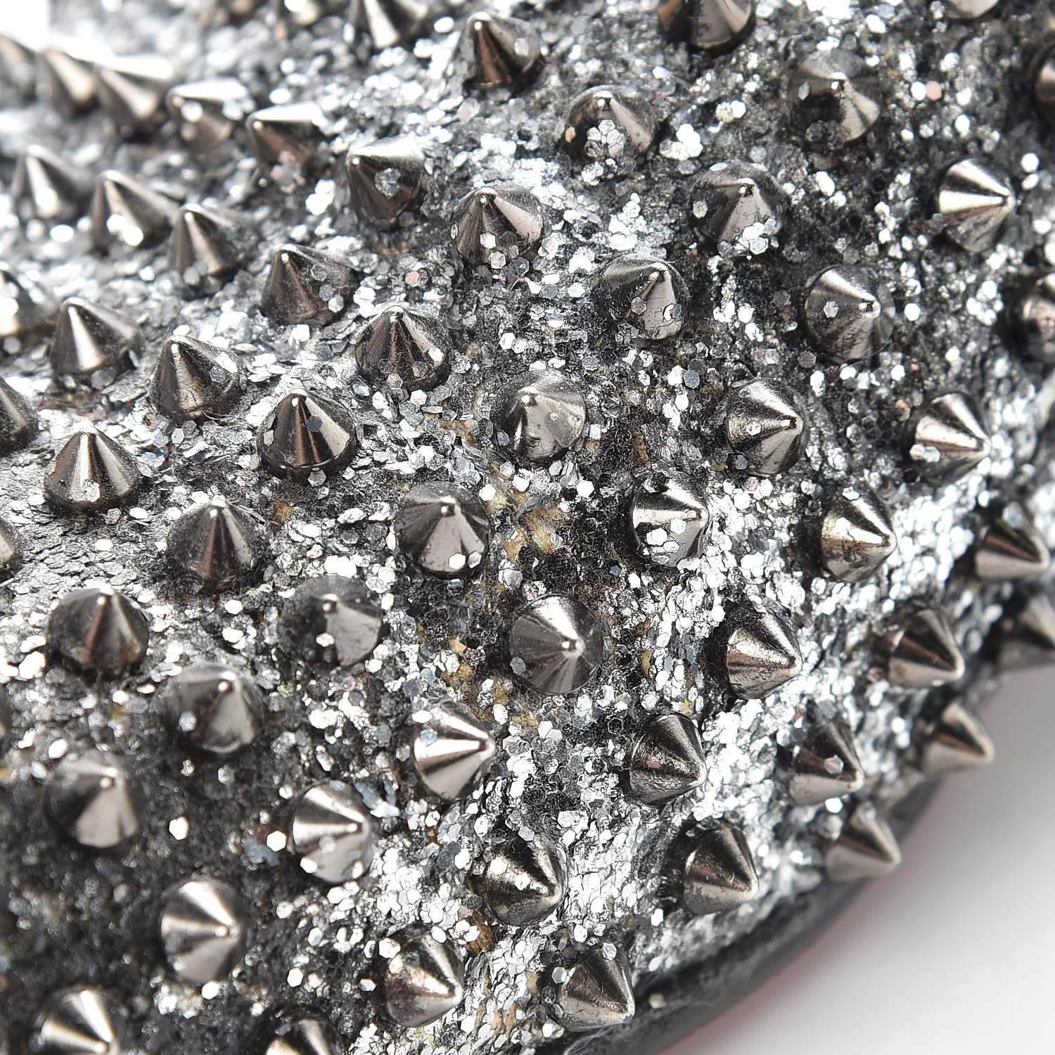 Christian Louboutin Glitter Mens Rollerboy Spikes Flat Loafers 43 Silver 11 of 22